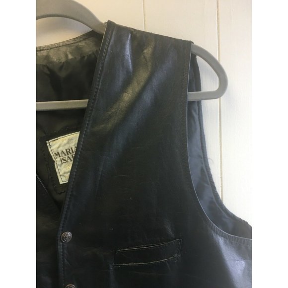 Maria Isabel Genuine Leather Motorcycle Vest XL - Picture 2 of 9